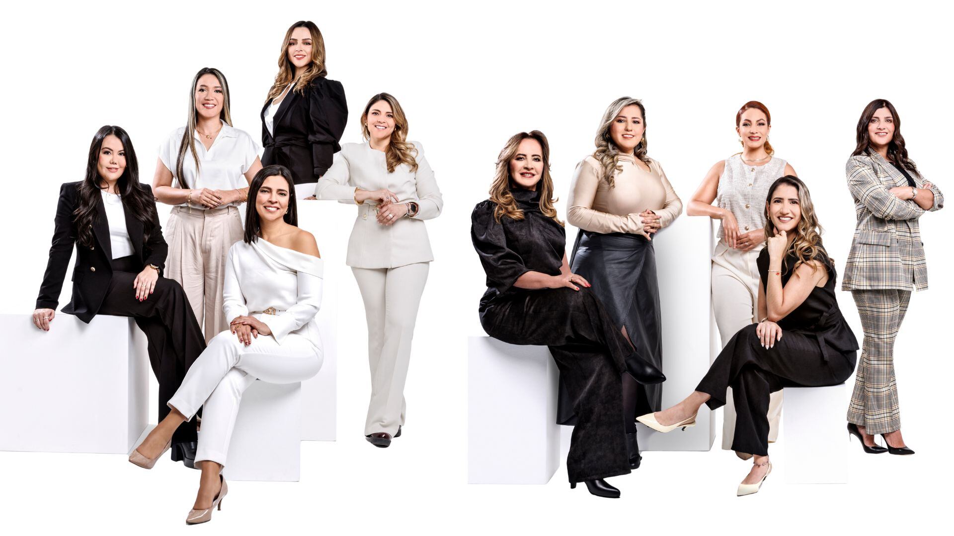 A la izq:
De pie: Angie Paola Cerquera, Carolina Masso y Carolina Solano. Sentadas: Katheryne Guerrero Osorio  y Eliana González.
A la derecha:
De pie: Marisol Caratón Agudelo, Natalia Zerda y Verónica Crisafulli.
Sentadas: Martha E. Zambrano Baquero y Marcela Santiago.