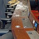 Daños en el salón Elíptico del Congreso de la República.