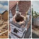 Escombros de casas dañadas por un terremoto en Villa de los Santos, Panamá.