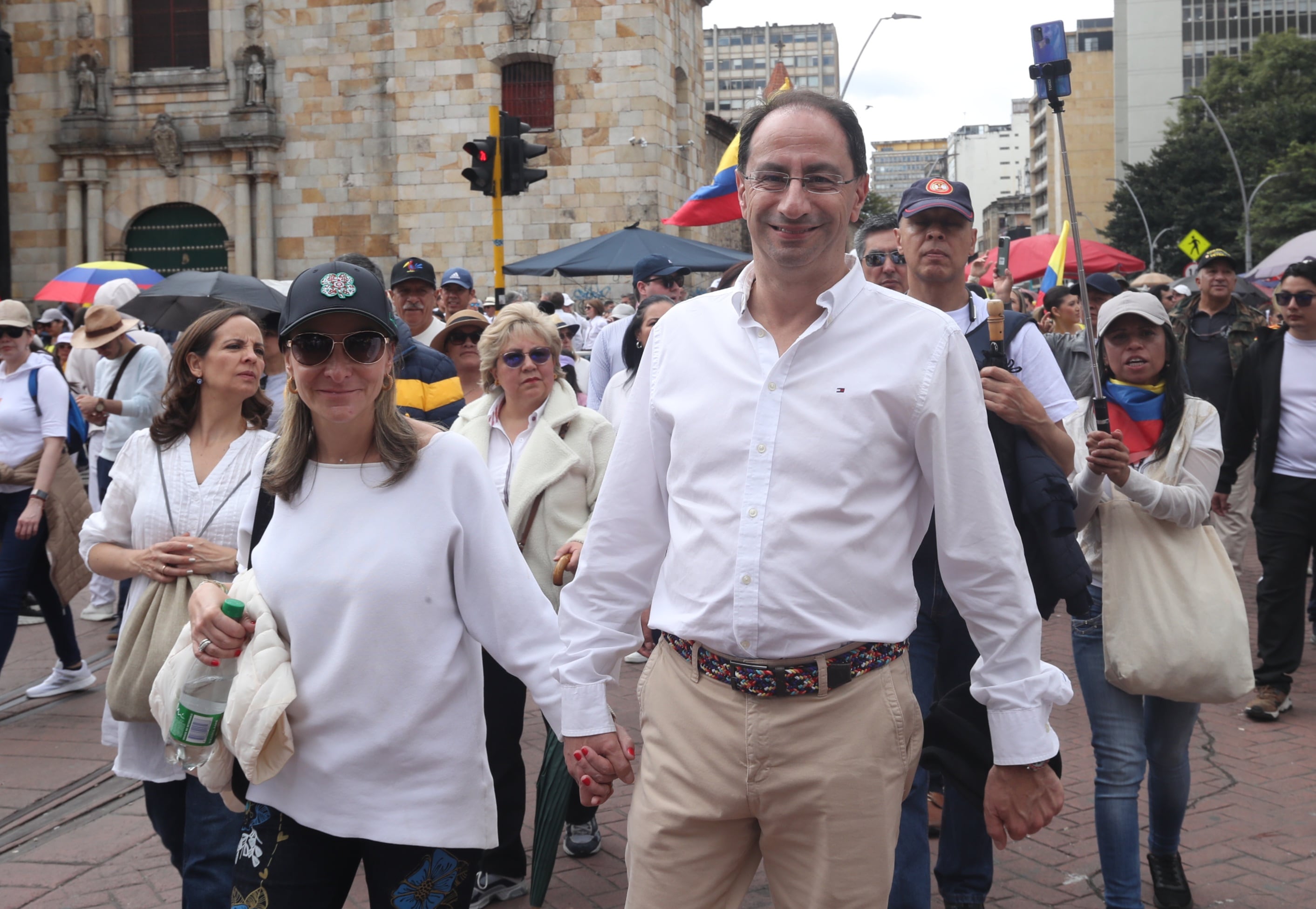 Marcha del silencio en Bogotá, plaza de Bolívar