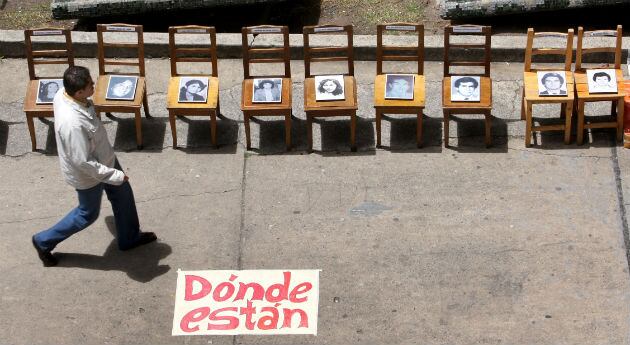 Homenaje a los desaparecidos del Palacio de Justicia.