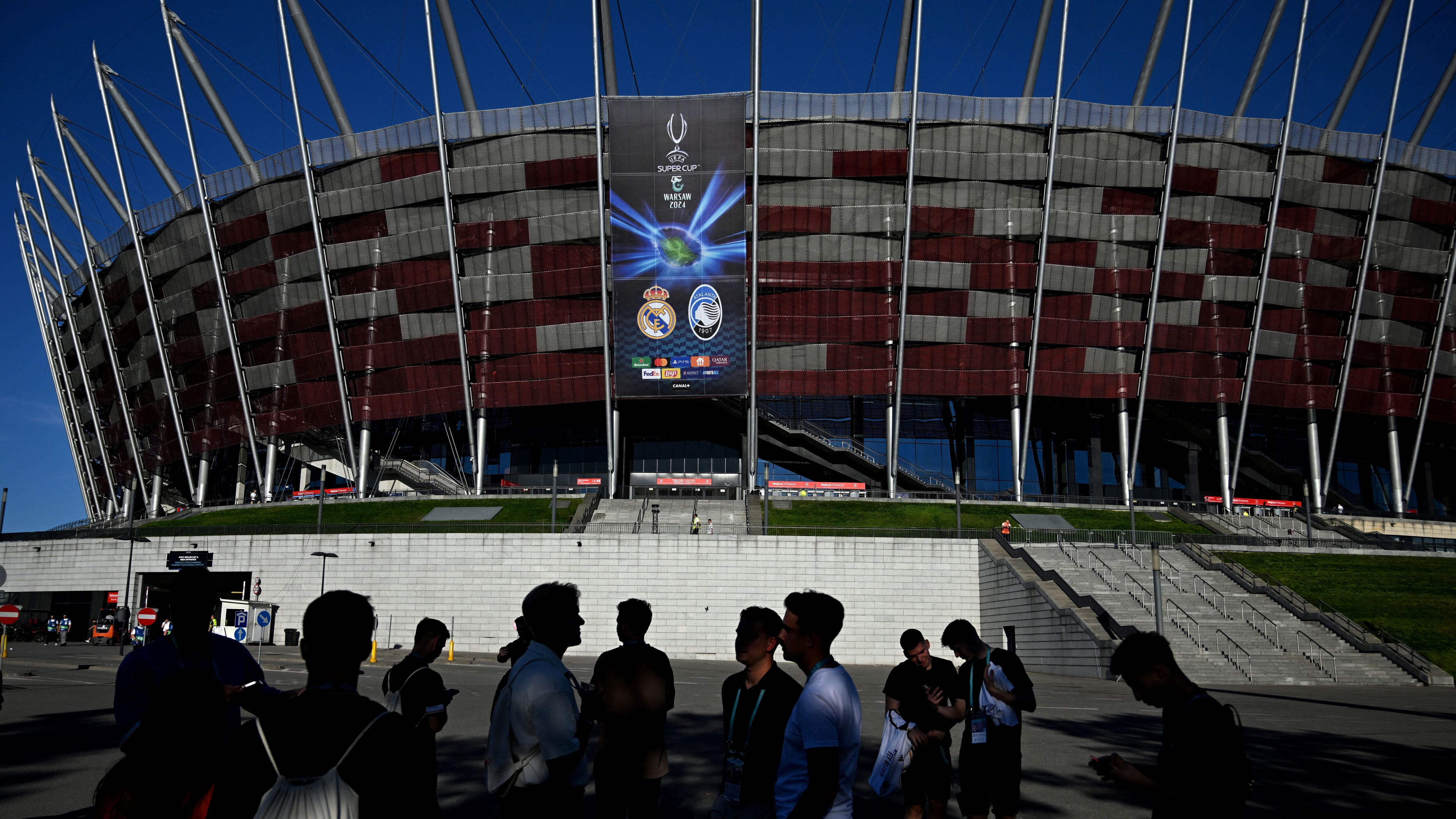 Estadio Nacional de Varsovia, sede de la gran final entre el Real Madrid y el Atalanta por la Supercopa de la UEFA.