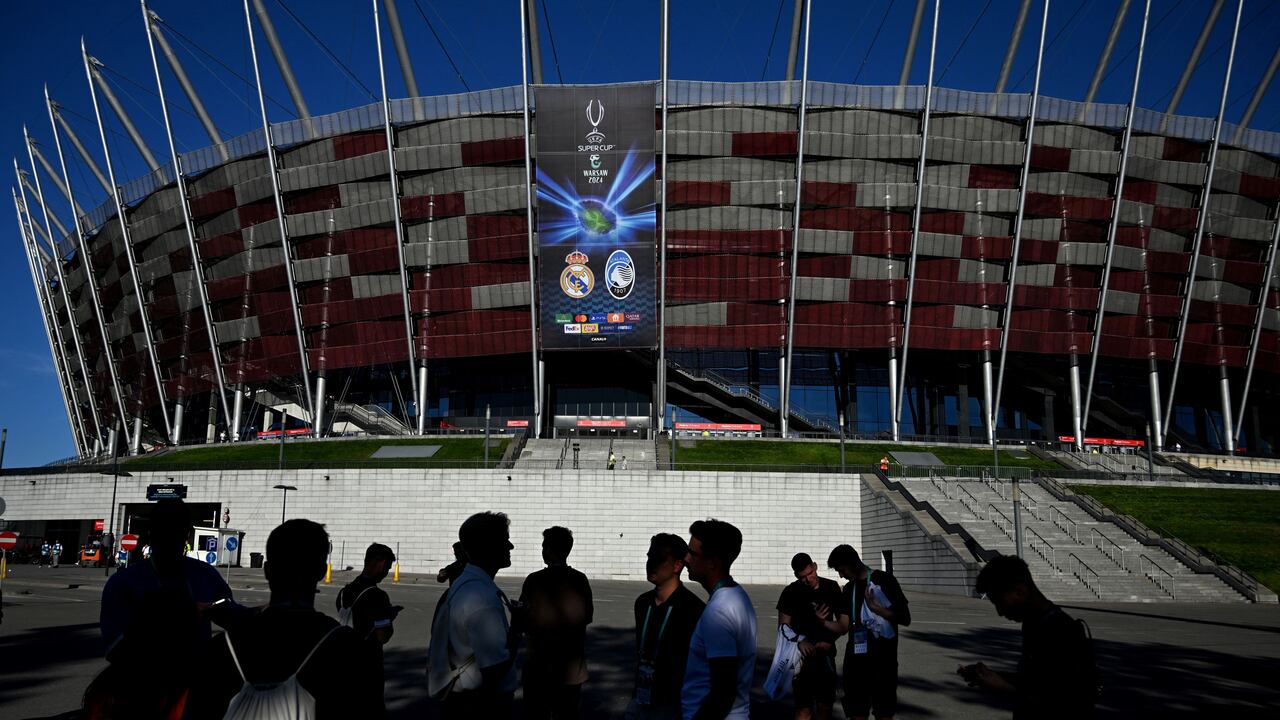 Estadio Nacional de Varsovia, sede de la gran final entre el Real Madrid y el Atalanta por la Supercopa de la UEFA.