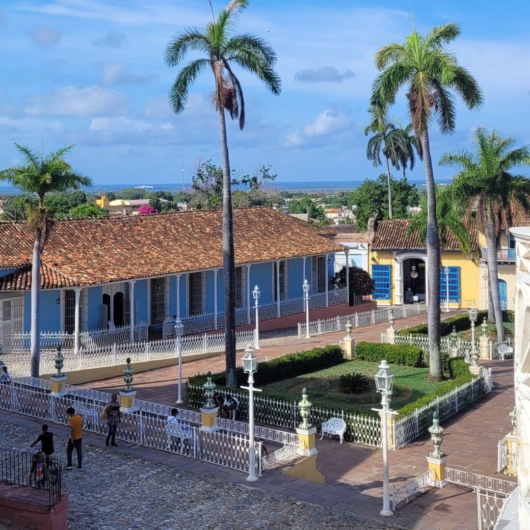 El corazón del casco histórico de Trinidad, en un lateral de la Plaza Mayor.