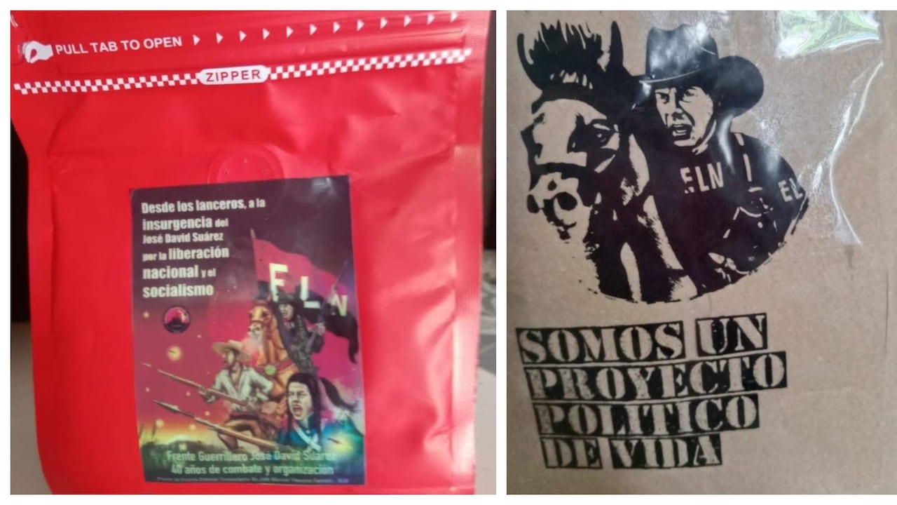 Bolsas de café como estas fueron dejadas por guerrilleros del ELN afuera de las casas de dos veredas de Aguazul, Casanare.