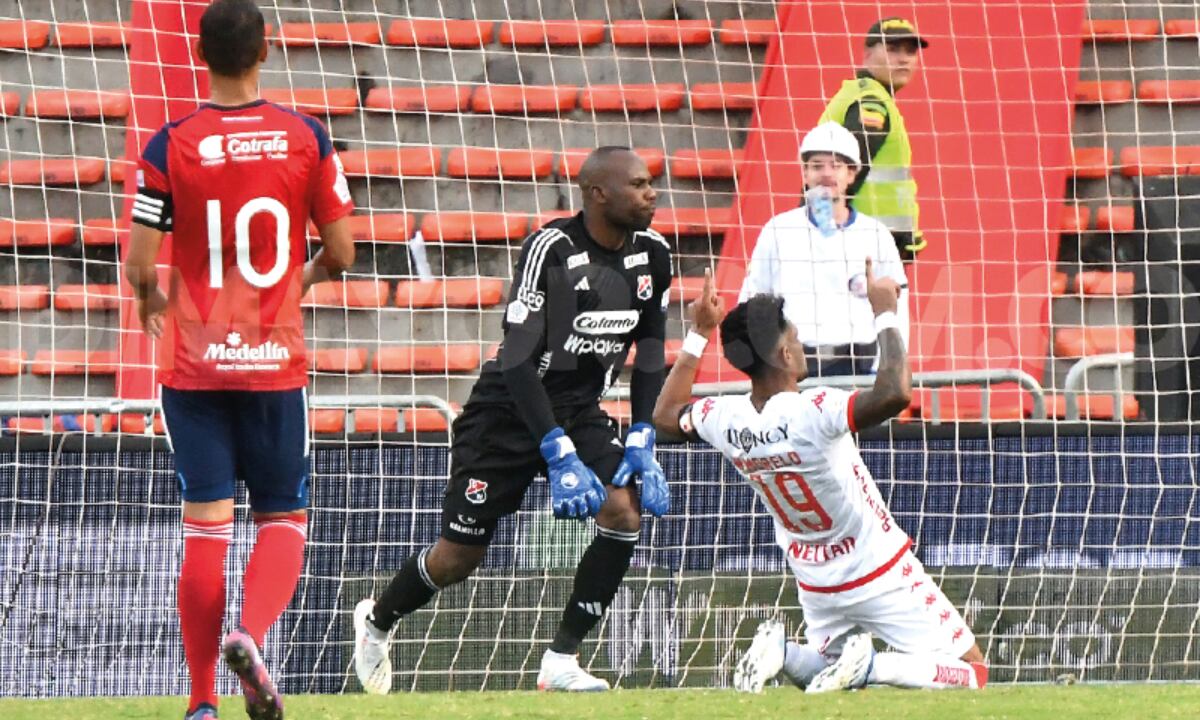 Gol Wilson Morelo. Medellín vs. Santa Fe. Fecha 3 Liga BetPlay. Foto: Dimayor