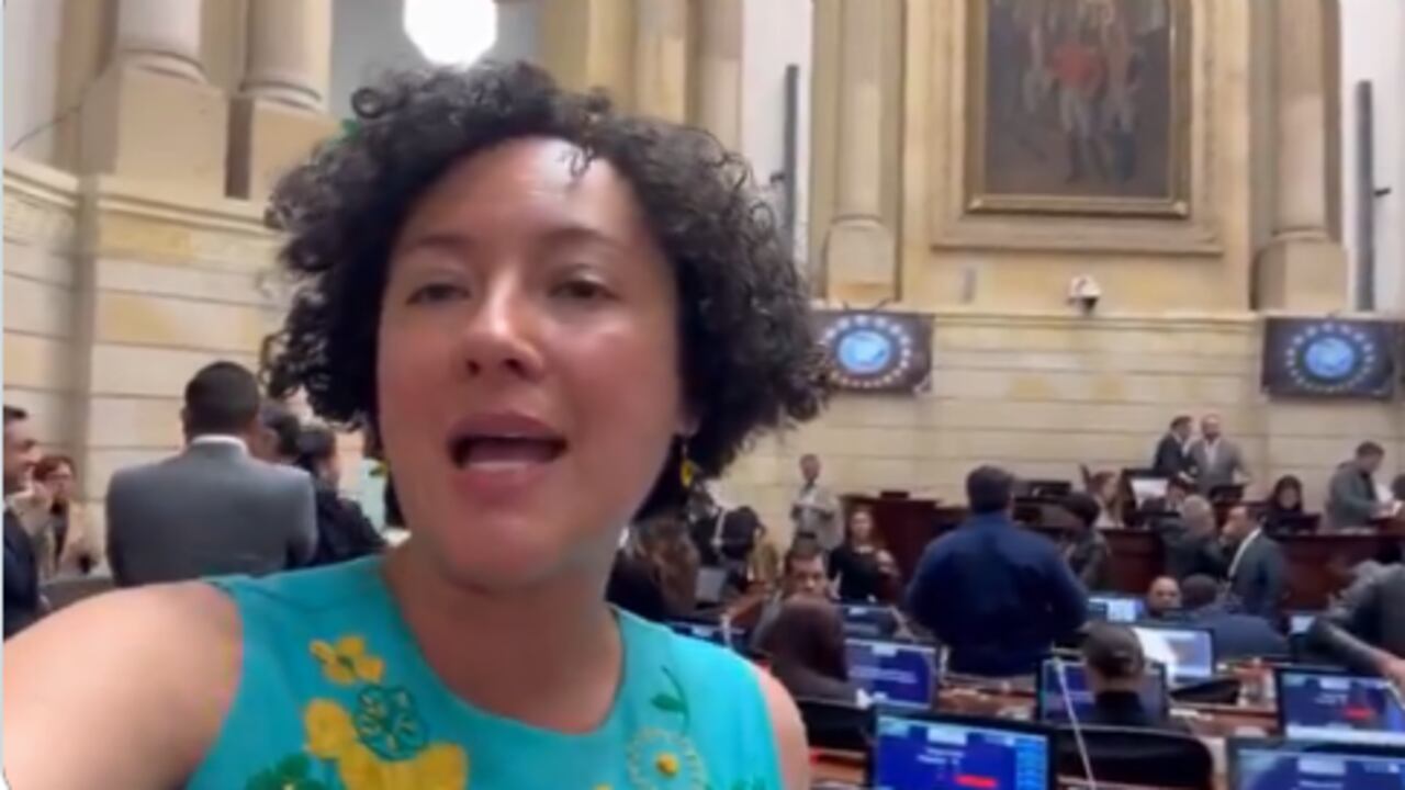 Isabel Zuleta, congresista del Pacto Histórico, en el Congreso de la República, en Bogotá.