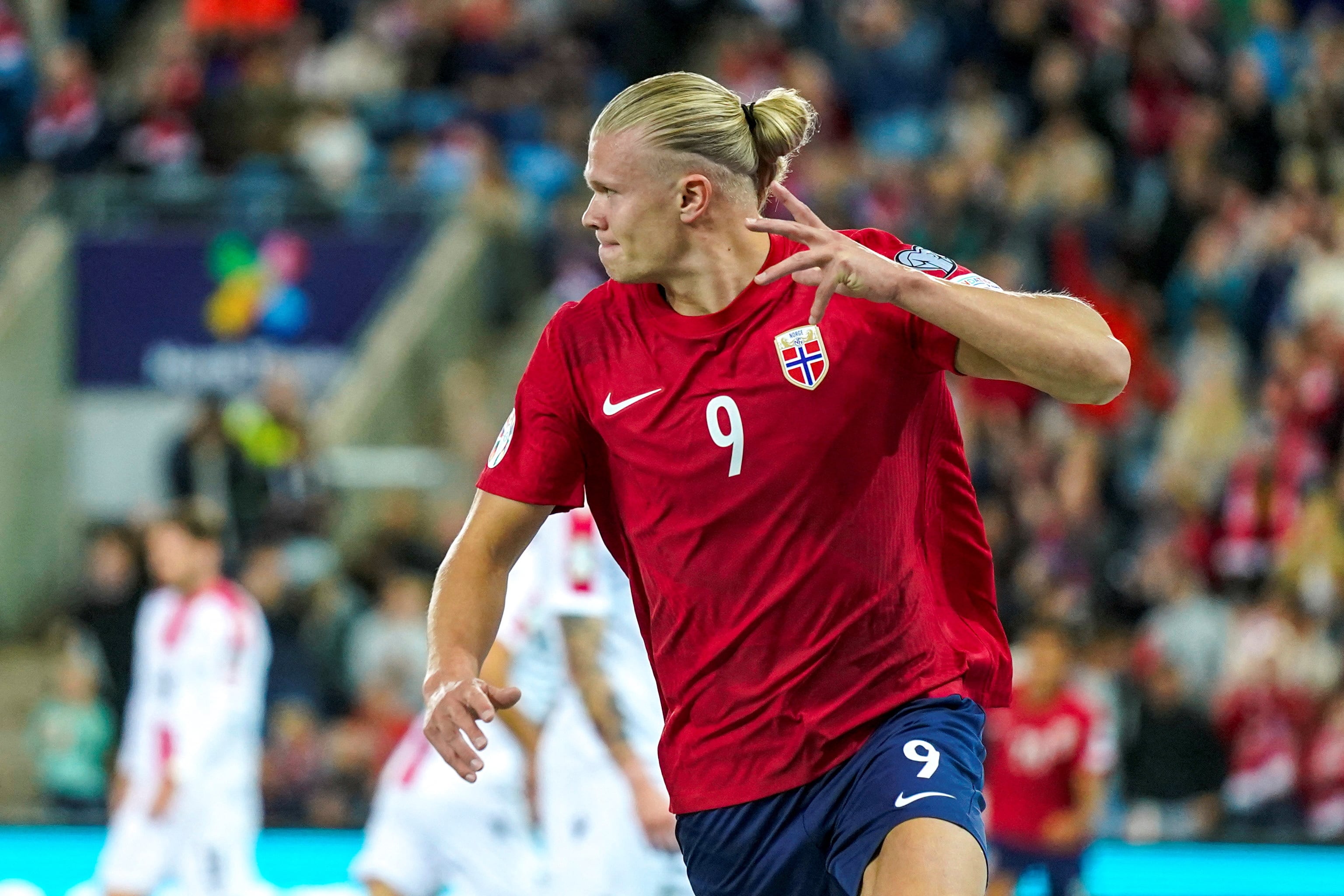 Erling Haaland con la selección de Noruega.