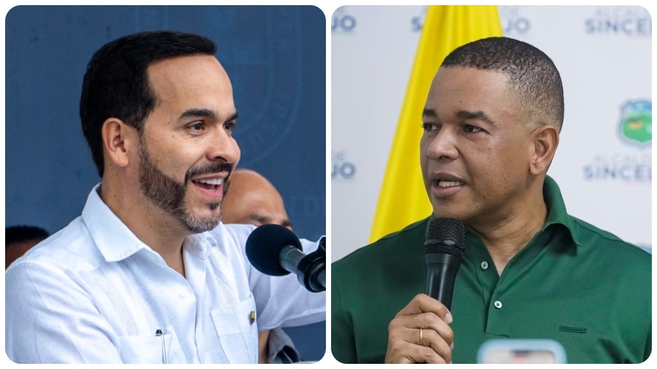 El presidente de la República, Abelardo De La Espriella, y el alcalde de Sincelejo, Yahir Acuña.
