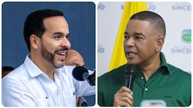 El presidente de la República, Abelardo De La Espriella, y el alcalde de Sincelejo, Yahir Acuña.