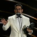 Spanish film director Juan Antonio Bayona receives the Best Director award for "La sociedad de la nieve" (Society of snow) at the 38th Goya Awards ceremony in Valladolid, on February 10, 2024. (Photo by JAVIER SORIANO / AFP)