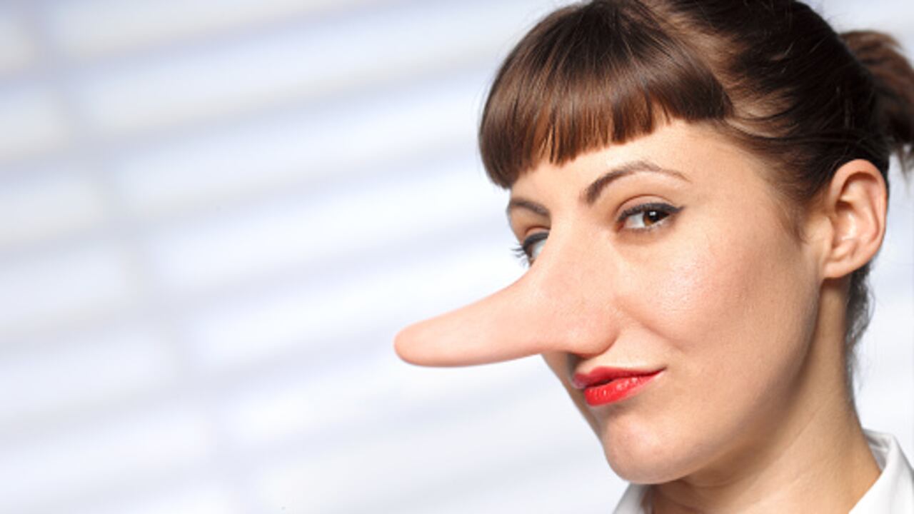 Woman with lond nose