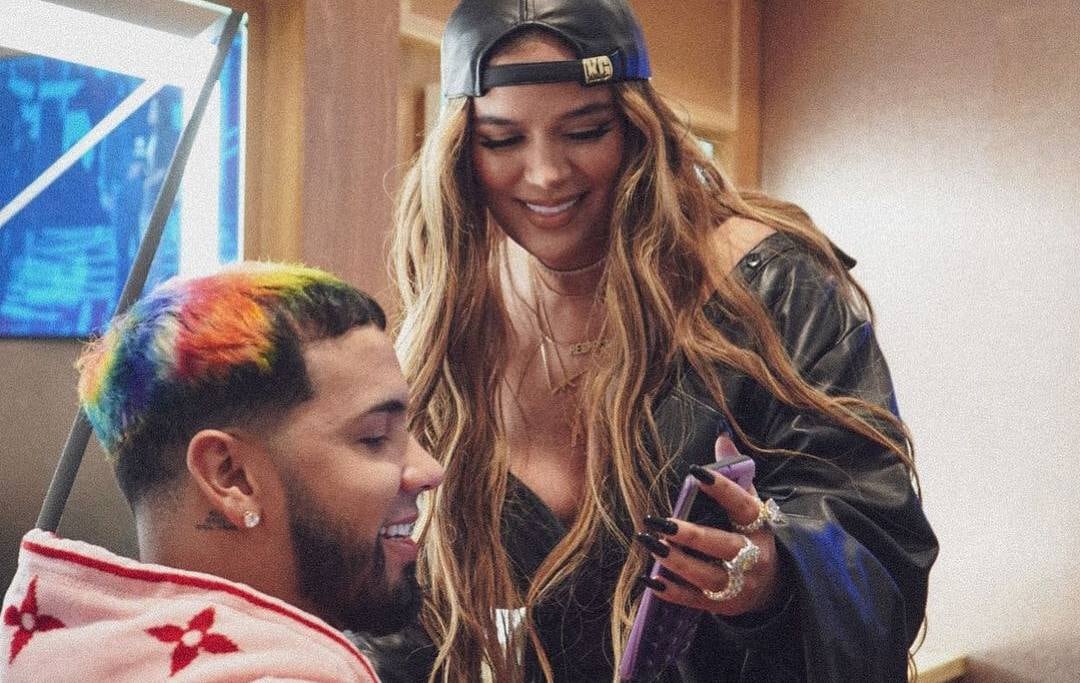 Anuel AA y Karol G en agosto de 2020.