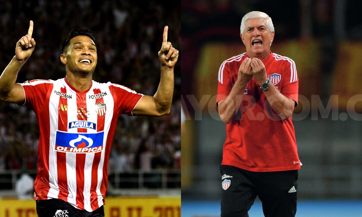 Teófilo Gutiérrez y Julio Comesaña. Foto: Getty Images/Luis Ramirez//Dimayor