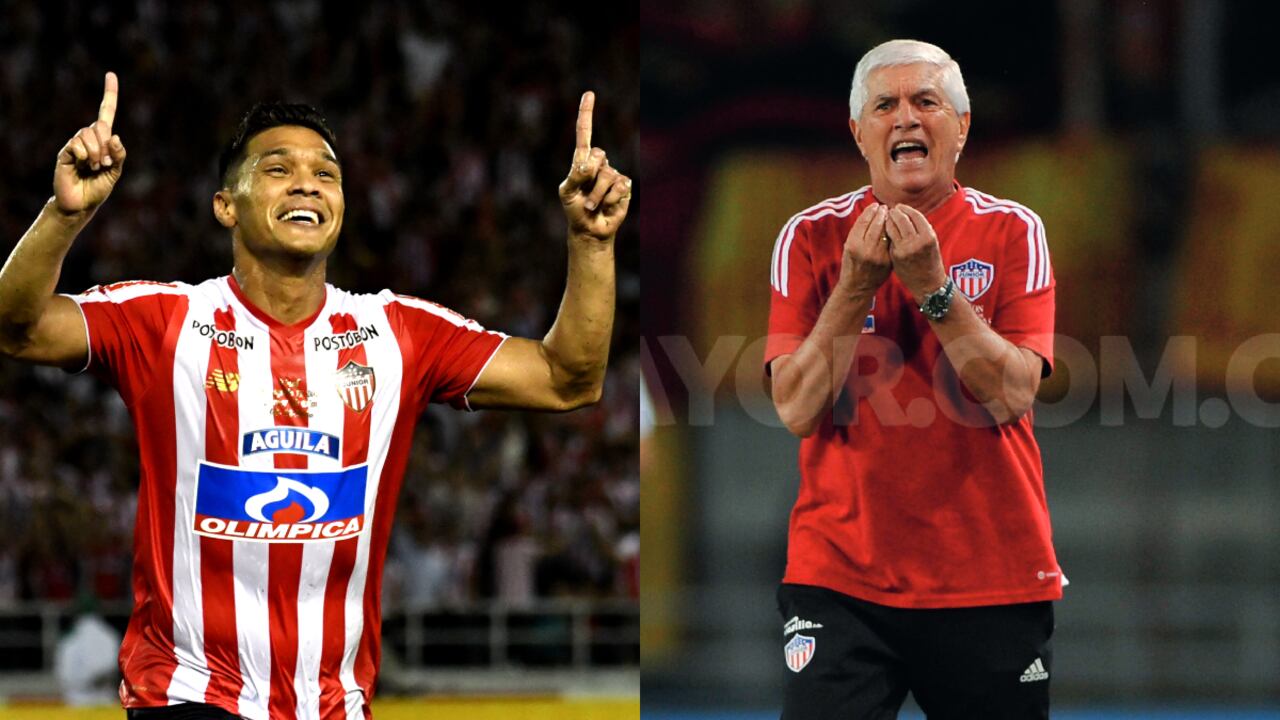 Teófilo Gutiérrez y Julio Comesaña. Foto: Getty Images/Luis Ramirez//Dimayor