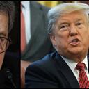 El exfiscal, William Barr, y el presidente, Donald Trump.