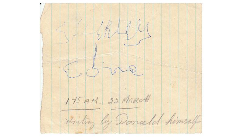 El supuesto primer mensaje del fantasma dice: "Shirley yo vengo".