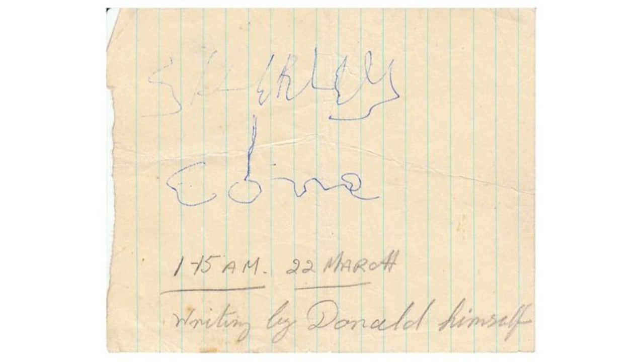 El supuesto primer mensaje del fantasma dice: "Shirley yo vengo".