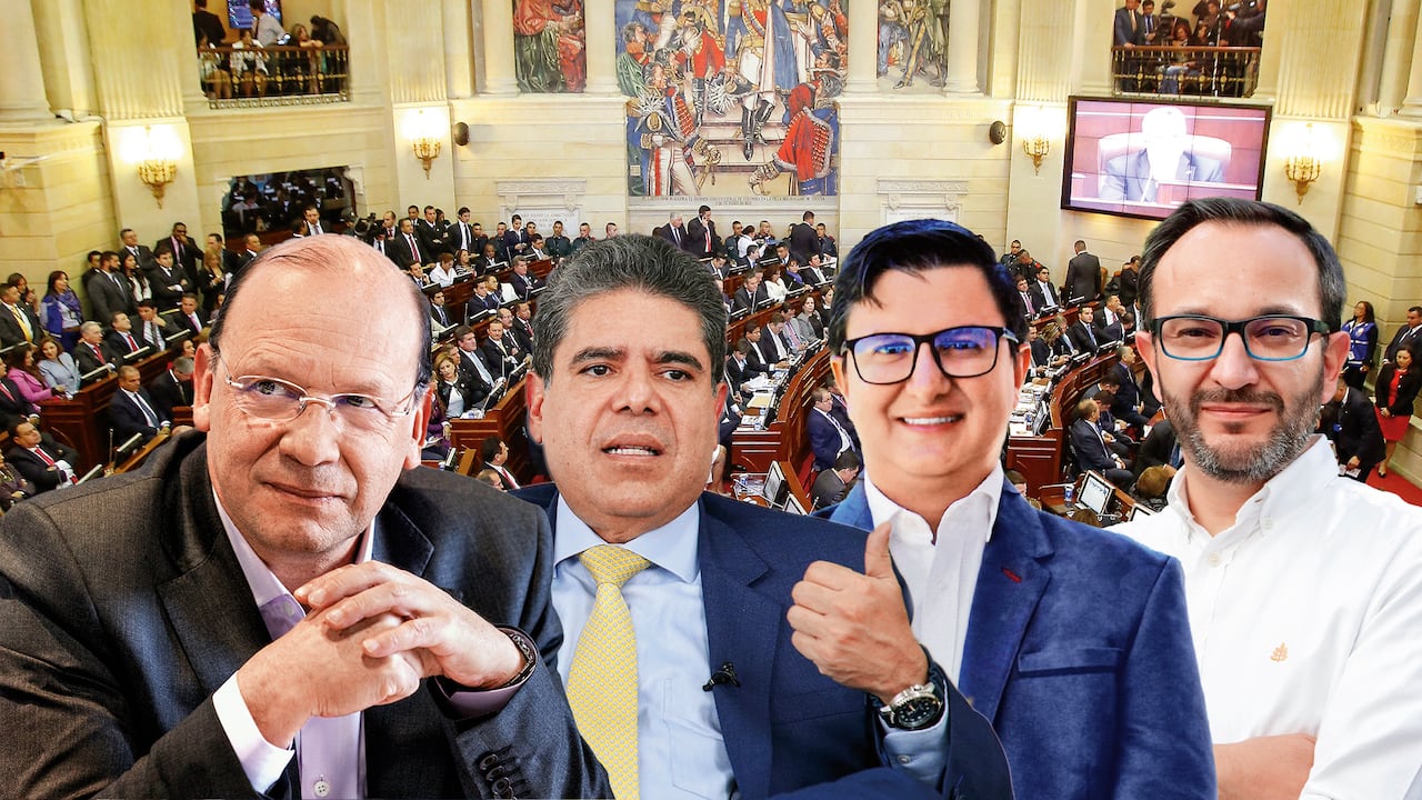Germán Ávila, ministro de Hacienda; Carlos Rodríguez, contralor general; Mauricio Salazar, director del Observatorio Fiscal de la U. Javeriana, y Andrés Hernández, director de Transparencia por Colombia.