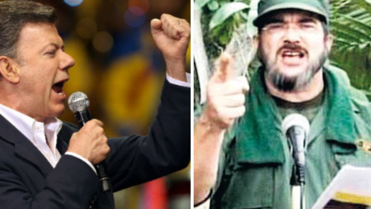 Presidente Juan Manuel Santos y Timochenko.