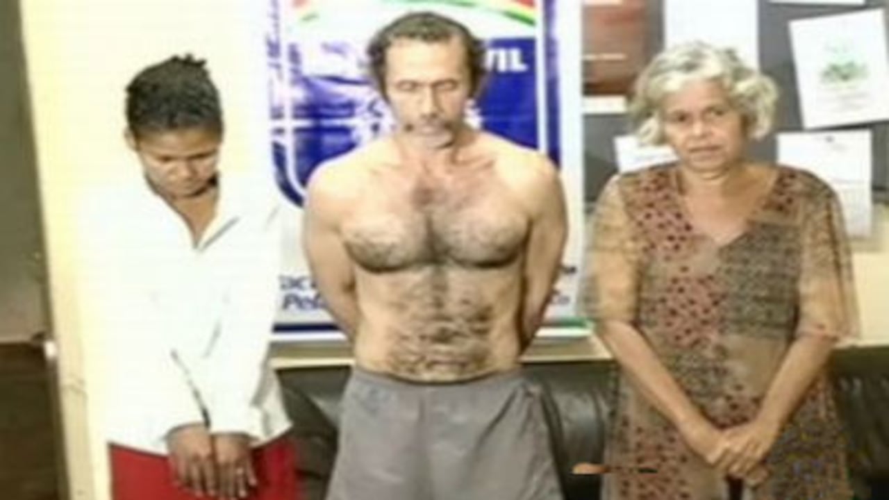 Imagenes de televisión de los capturados por las autoridades de Brasil.