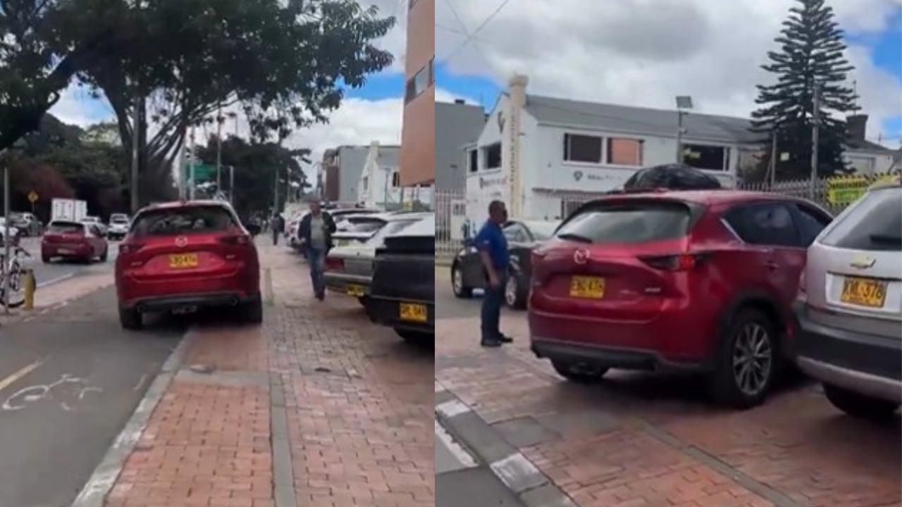 Un conductor cruzó por la zona de ciclorruta en Bogotá