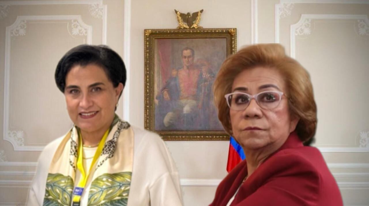 Cancilleres Gabriela Sommerfeld de Ecuador y Rosa Villavicencio de Colombia.