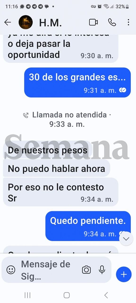 Mensaje al canciller Álvaro Leyva.