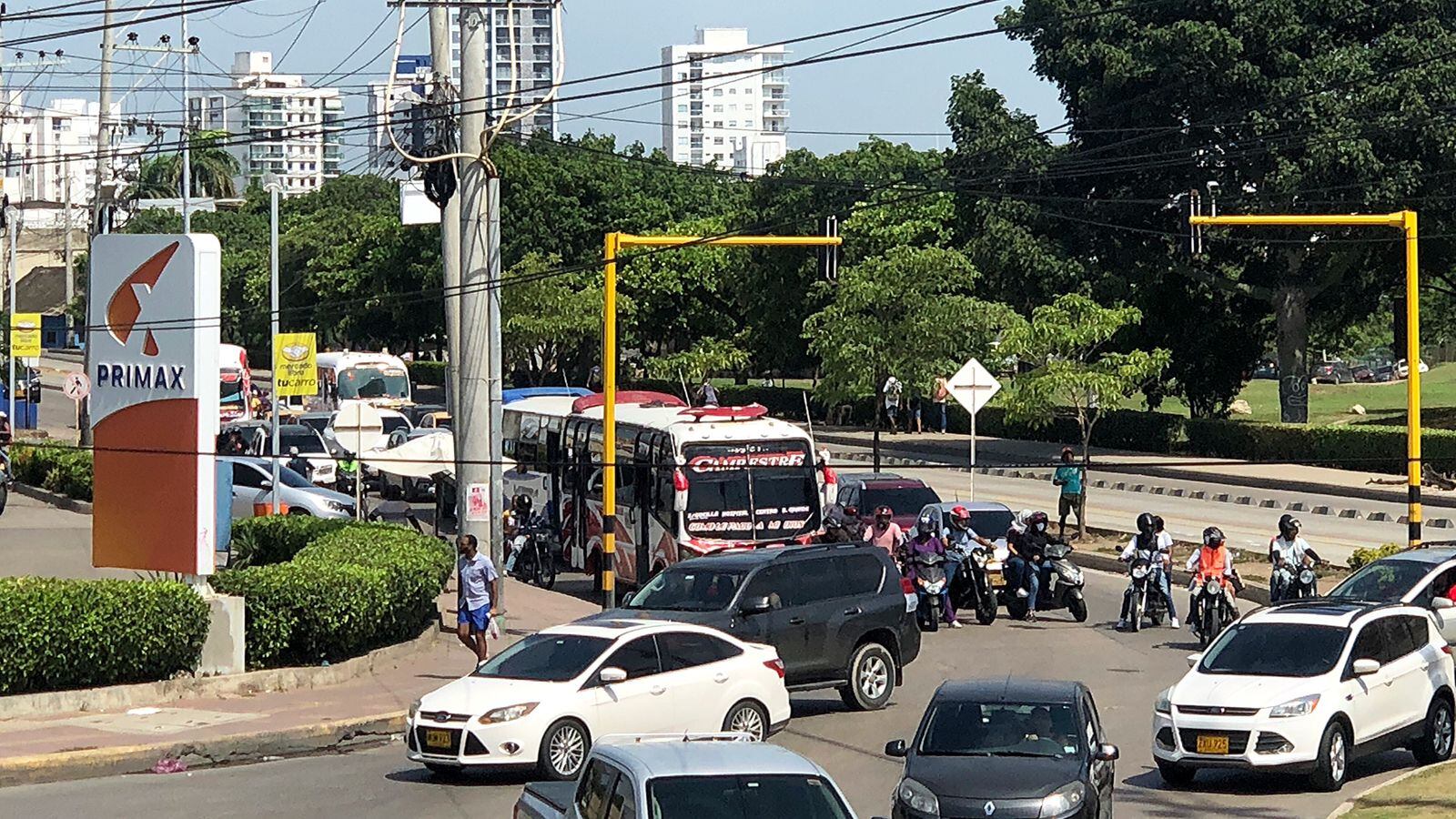 Movilidad en Cartagena - intersección a la altura de el Castillo San Felipe