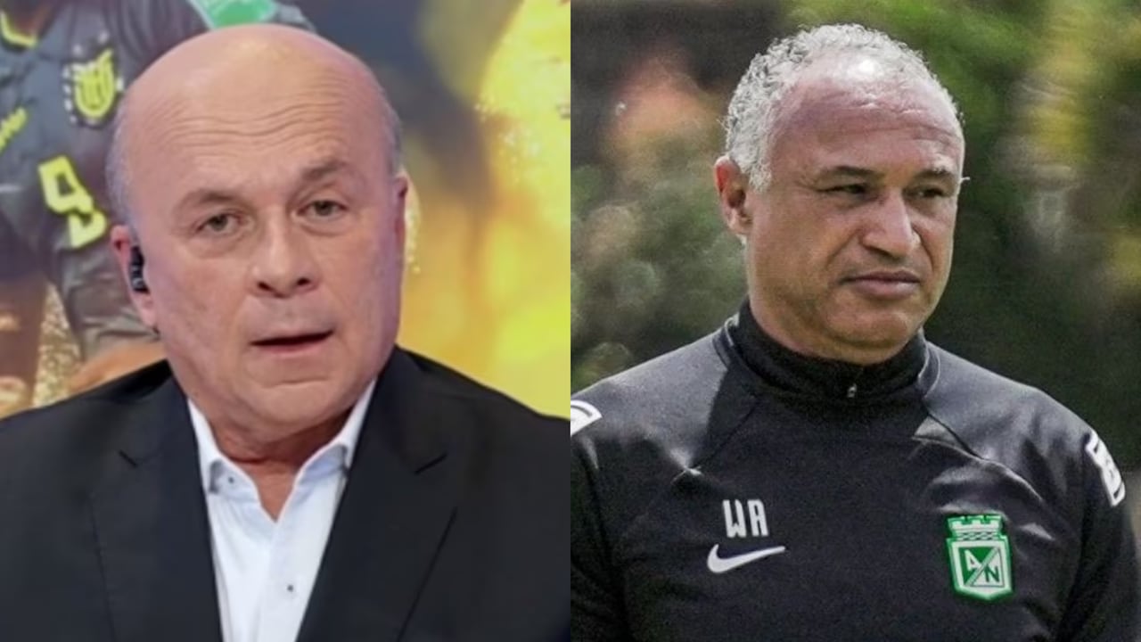 Carlos Antonio Vélez y William Amaral, DT de Atlético Nacional.