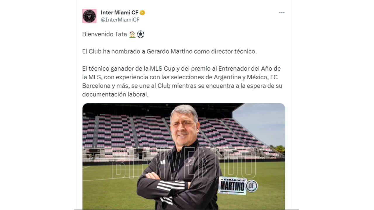 Gerardo Martino es anunciado nuevo técnico del Inter de Miami