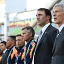 CUIABA, BRAZIL - JUNE 24: Coach Jose Pekerman of Colombia looks on prior to the 2014 FIFA World Cup Brazil Group C match between Japan and Colombia at Arena Pantanal on June 24, 2014 in Cuiaba, Brazil. (Photo by Dennis Grombkowski - FIFA/FIFA via Getty Images)