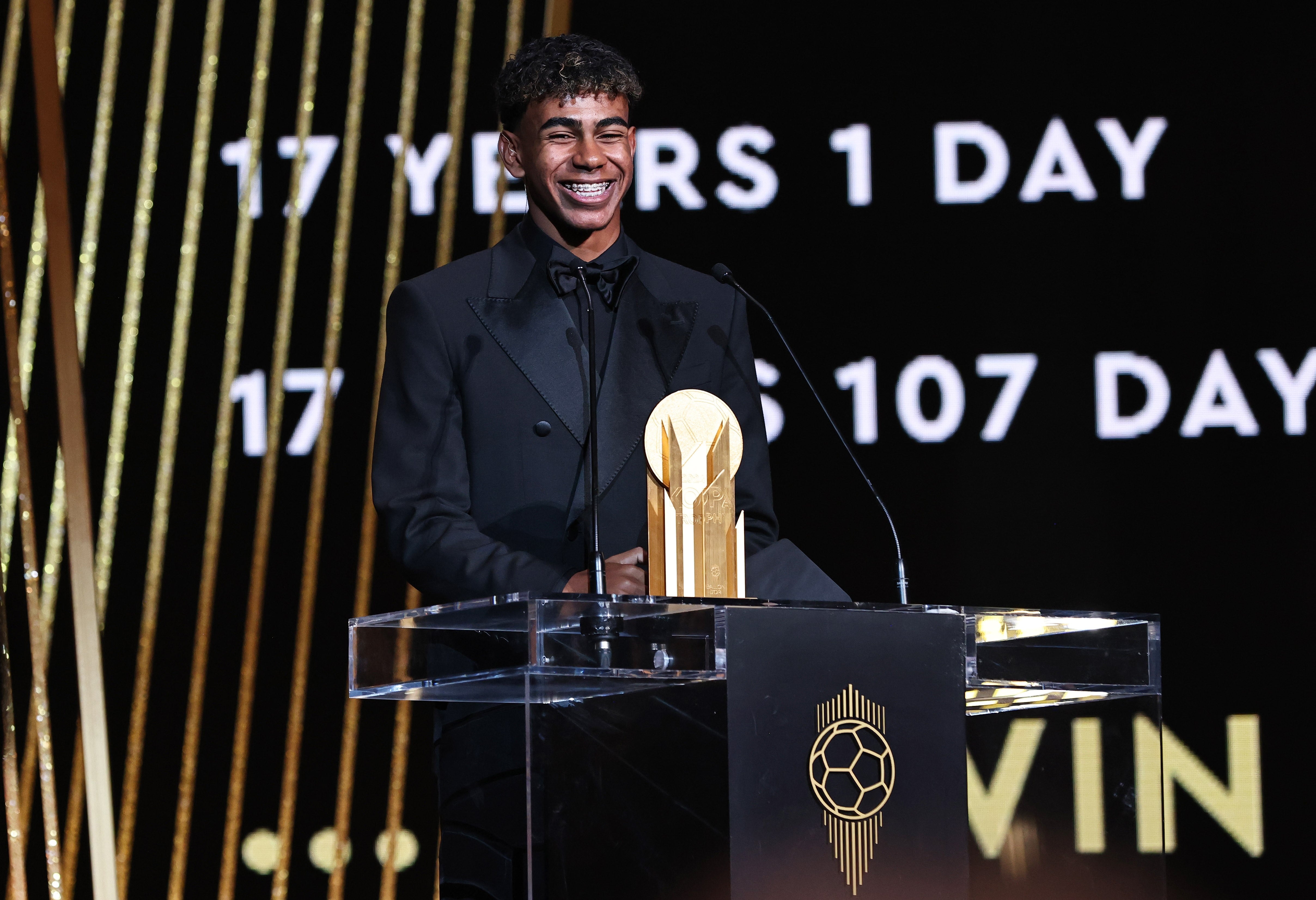 Lamine Yamal en la gala del Balón de Oro
