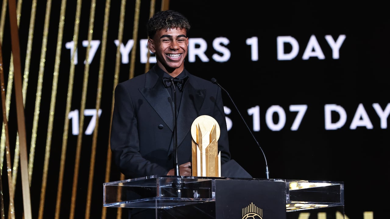 Lamine Yamal en la gala del Balón de Oro.