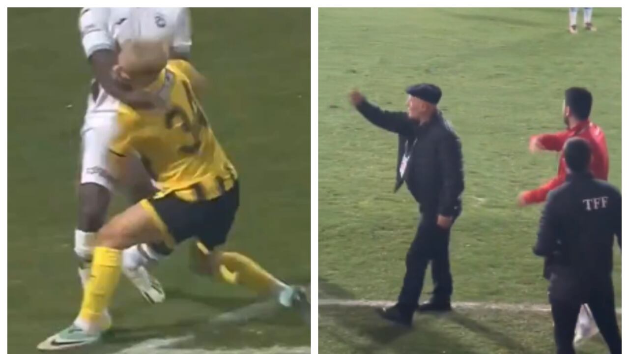 En Turquíase retira del partido por orden de su presidente, porque el árbitro no les señala un penalti.