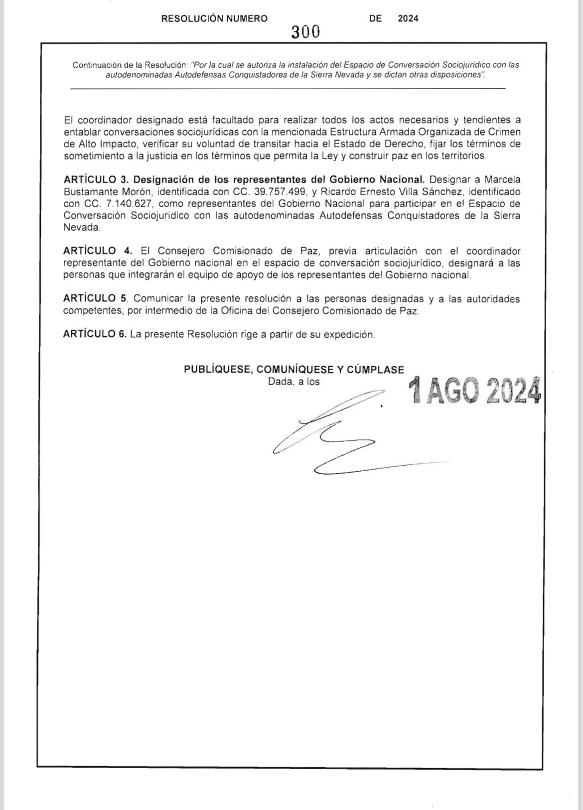 Resolución presidente Gustavo Petro