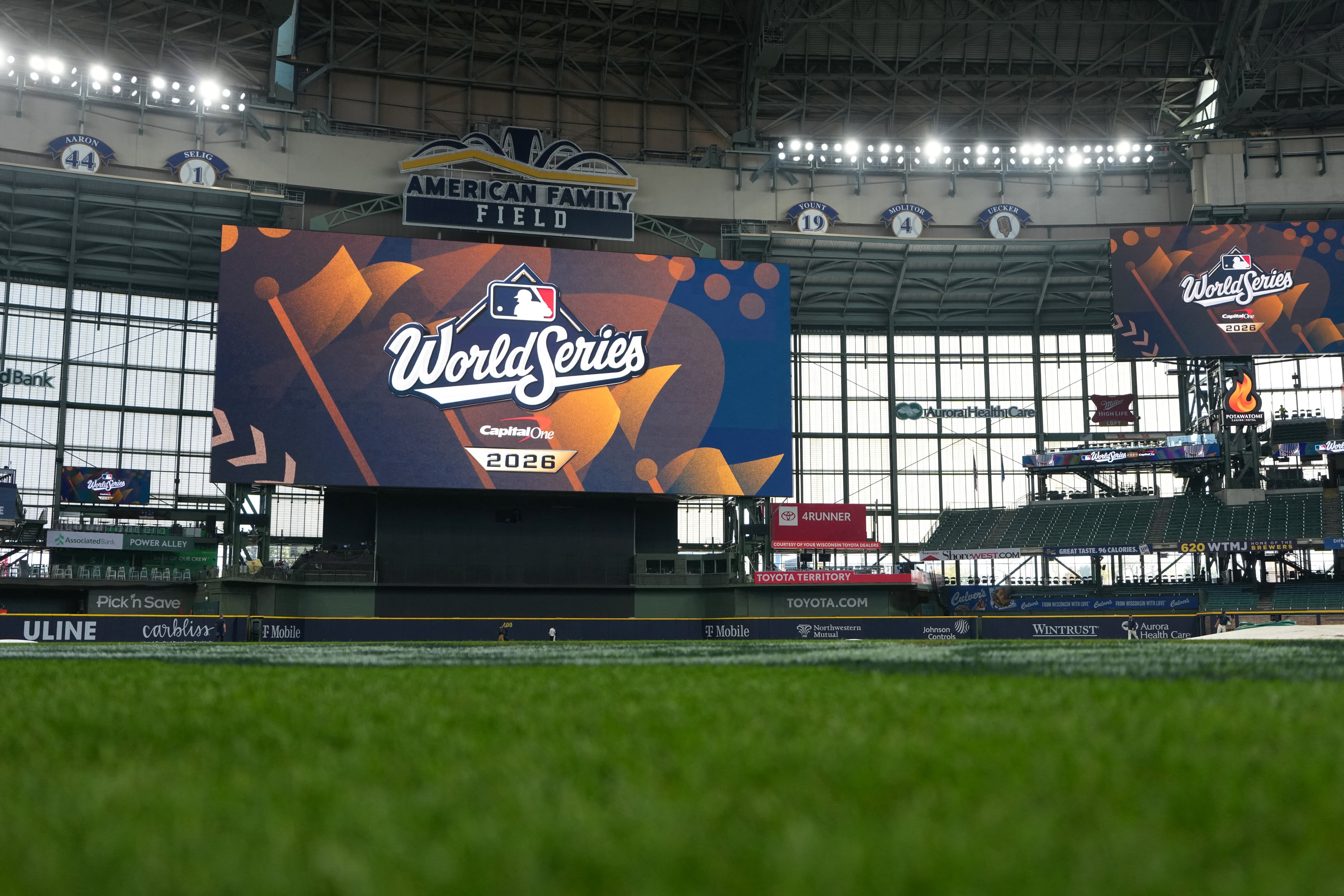 Serie Mundial 2026 en el American Family Field, en Milwaukee, previo al primer juego entre Rays y Brewers, el 22 de octubre.