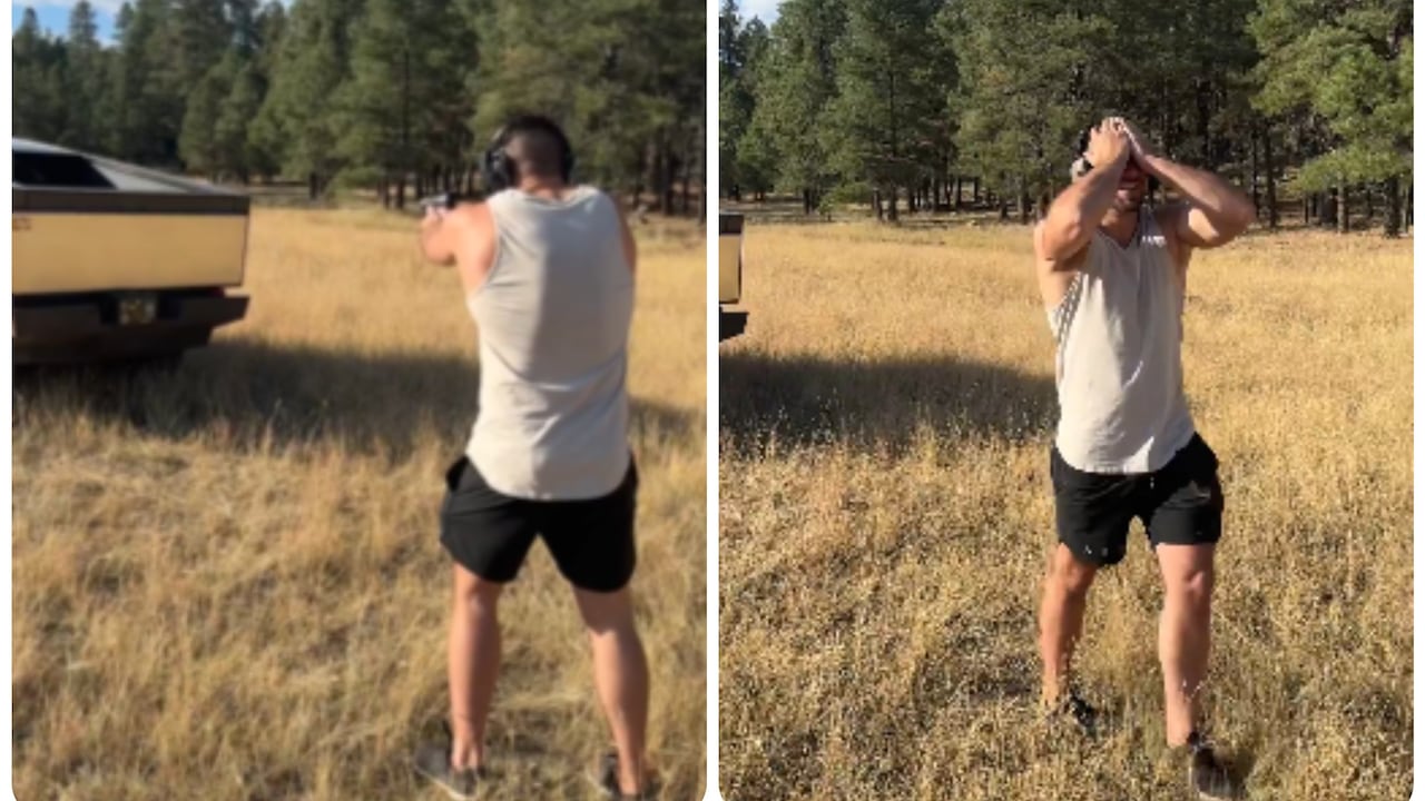 El actor de cine para adultos dispara a su camioneta eléctrica