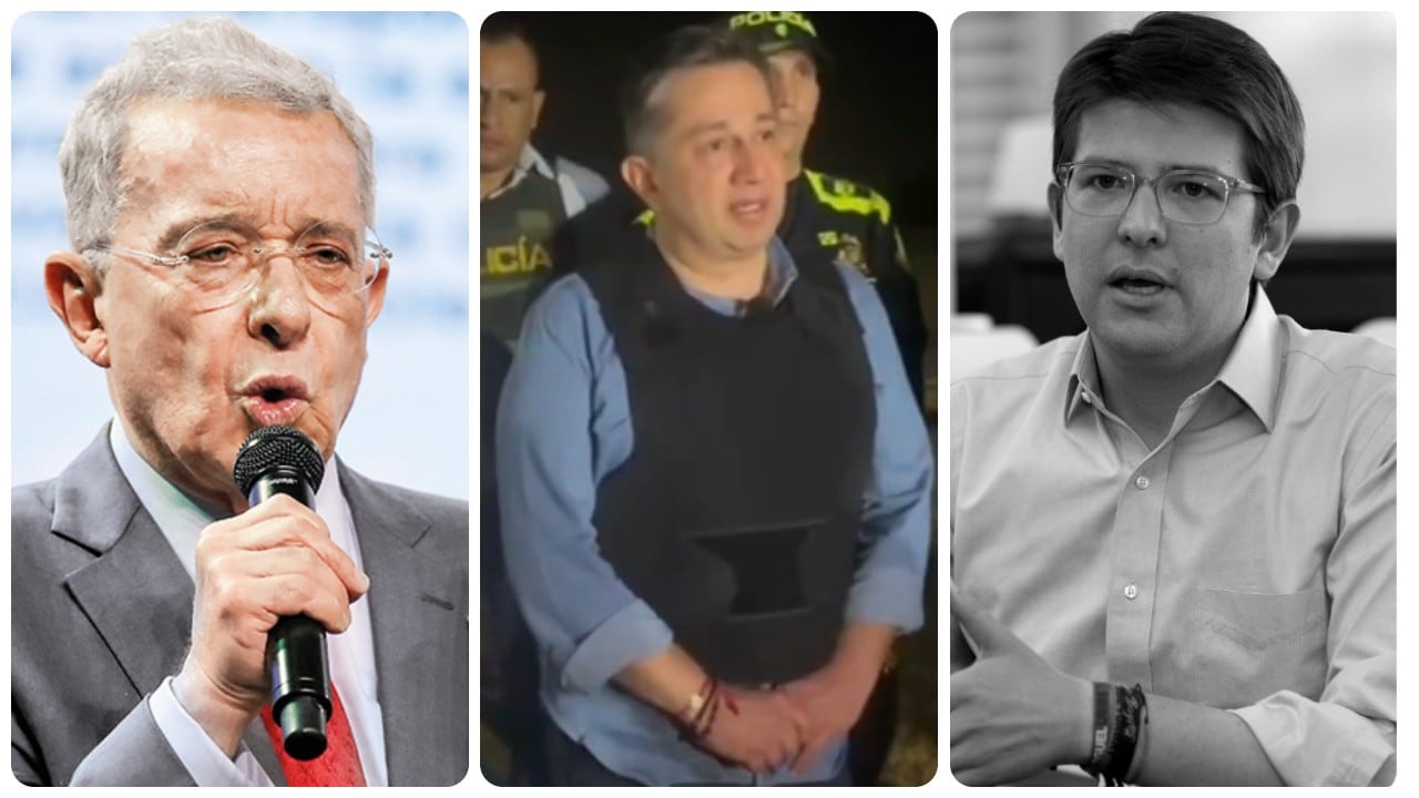 Álvaro Uribe, Julio César Triana y Miguel Uribe.