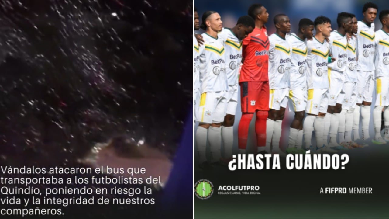 Jugadores del Deportes Quindío fueron agredidos mientras estaban en el bus después del partido ante Atlético.