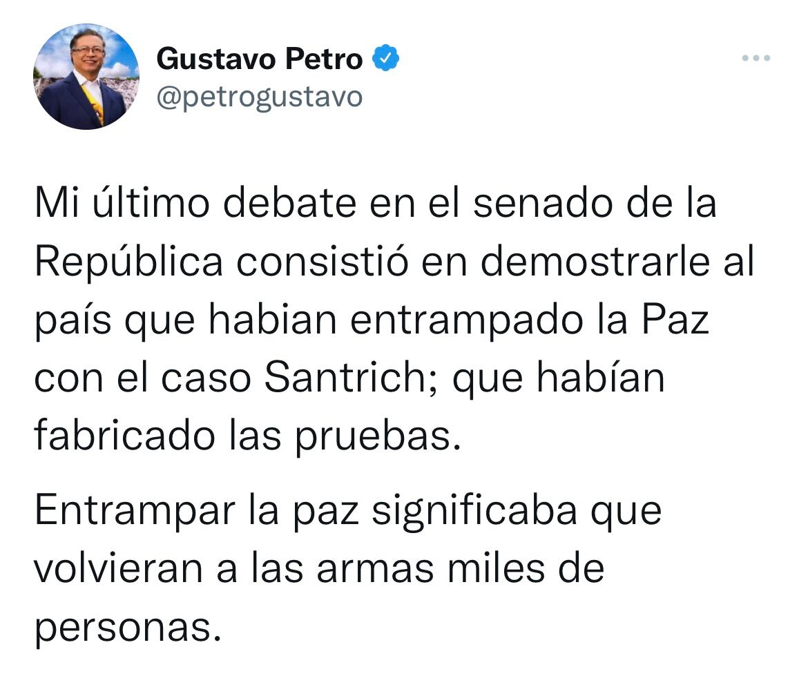 Trino presidente Petro sobre Santrich