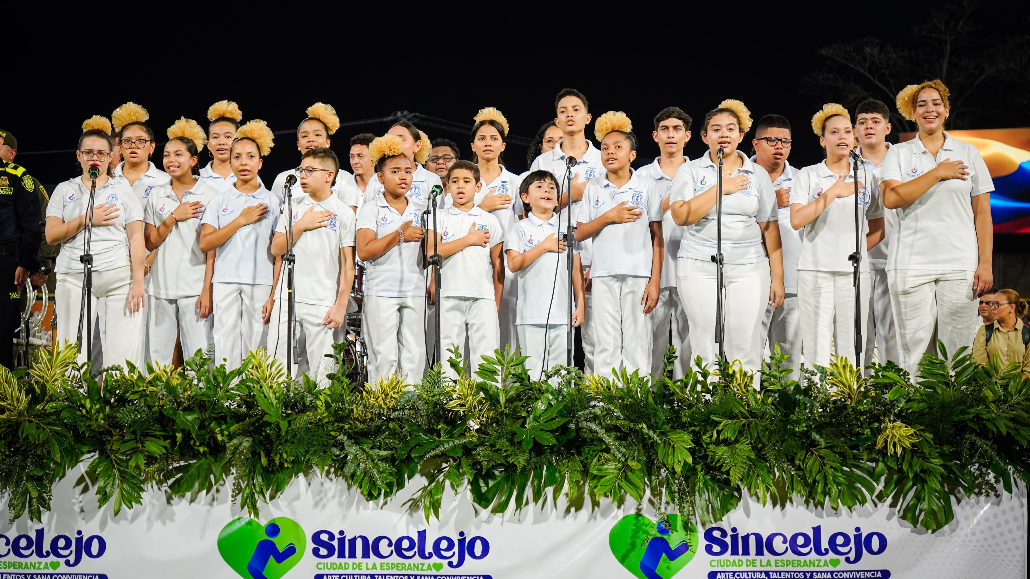 Algunos de los músicos que participaron en el récord Guinness.