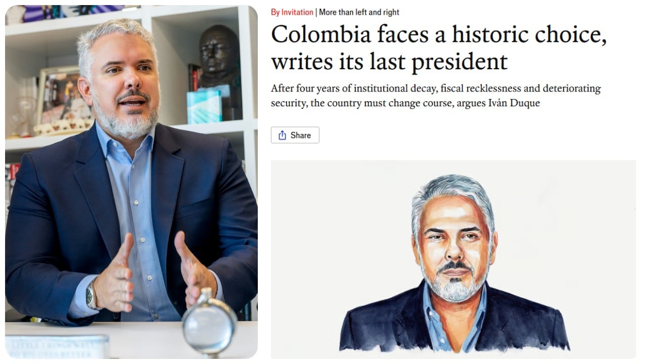 "Lo que realmente está en juego es una contienda entre dos visiones irreconciliables del Estado", asegura el expresidente Duque.