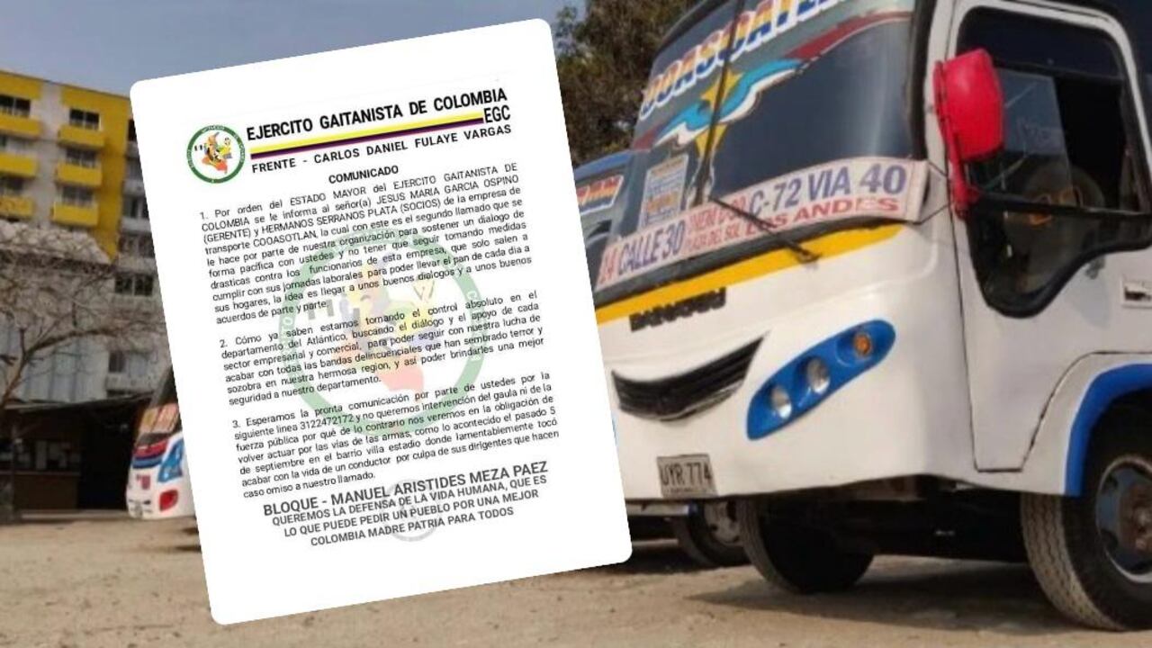 Clan del Golfo sigue intimidando a la empresa Cooasoatlan.