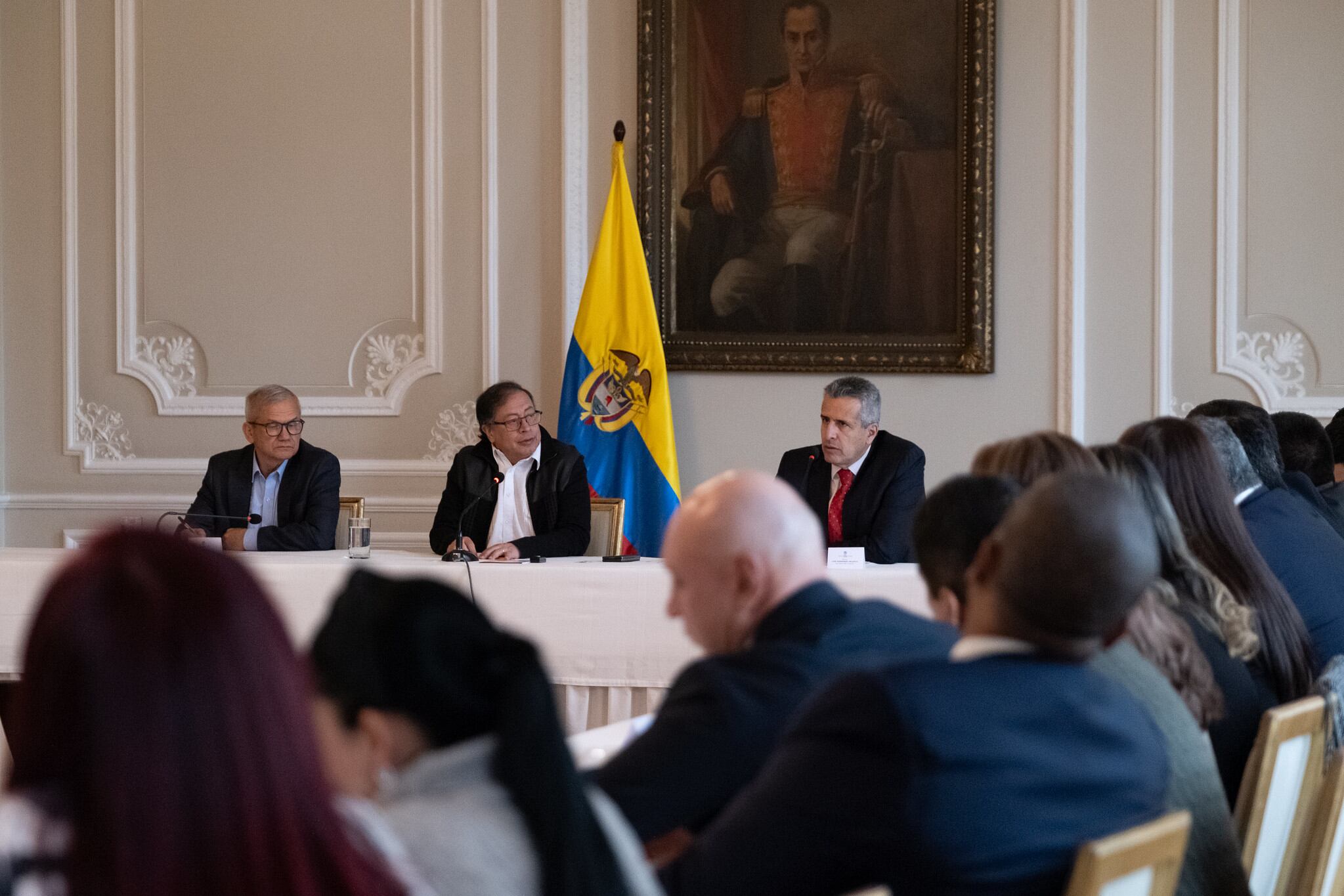 El presidente Gustavo Petro y la bancada del Partido Liberal.