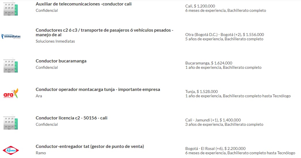 Consulte todas las ofertas que hay para conductores, ingresando al portal de empleos de Semana en: https://www.semana.com/empleos/