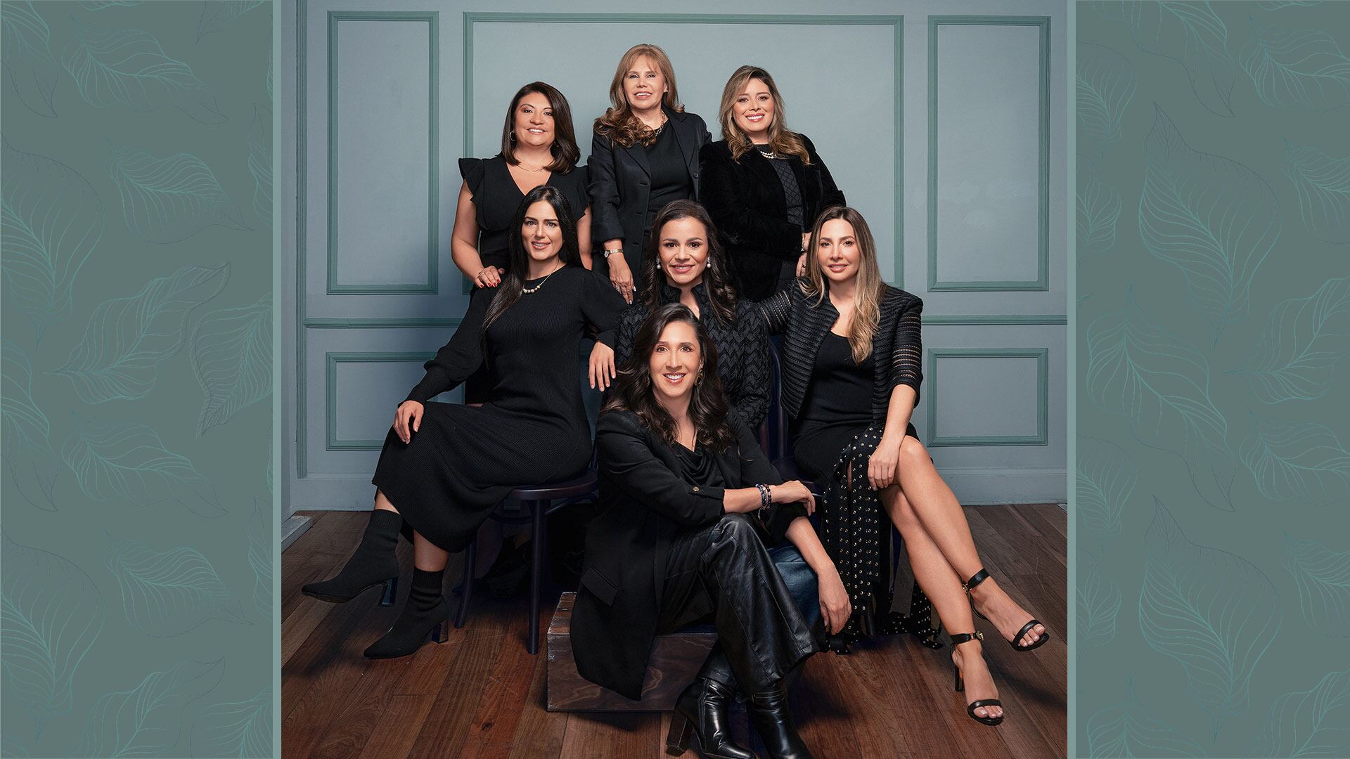 De izquierda a derecha, de pie: Verónica Espinosa, gerente general de Laboratorios Siegfried Colombia; Luz Stella Espitia, gerente general de DXC Technology Colombia, y Shenny González, presidenta de Asobolsa. Sentadas: Rosine Dallos, directora general de Topara; Luz Stella Murgas, presidenta de Naturgas; Martha Lucía Maldonado, Managing Director de Wobi Colombia, y Carolina Escobar, CEO Fiduciaria Central.