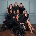 De izquierda a derecha, de pie: Verónica Espinosa, gerente general de Laboratorios Siegfried Colombia; Luz Stella Espitia, gerente general de DXC Technology Colombia, y Shenny González, presidenta de Asobolsa. Sentadas: Rosine Dallos, directora general de Topara; Luz Stella Murgas, presidenta de Naturgas; Martha Lucía Maldonado, Managing Director de Wobi Colombia, y Carolina Escobar, CEO Fiduciaria Central.