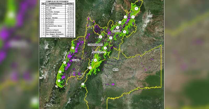 Fucsia: solicitudes mineras en la región central.