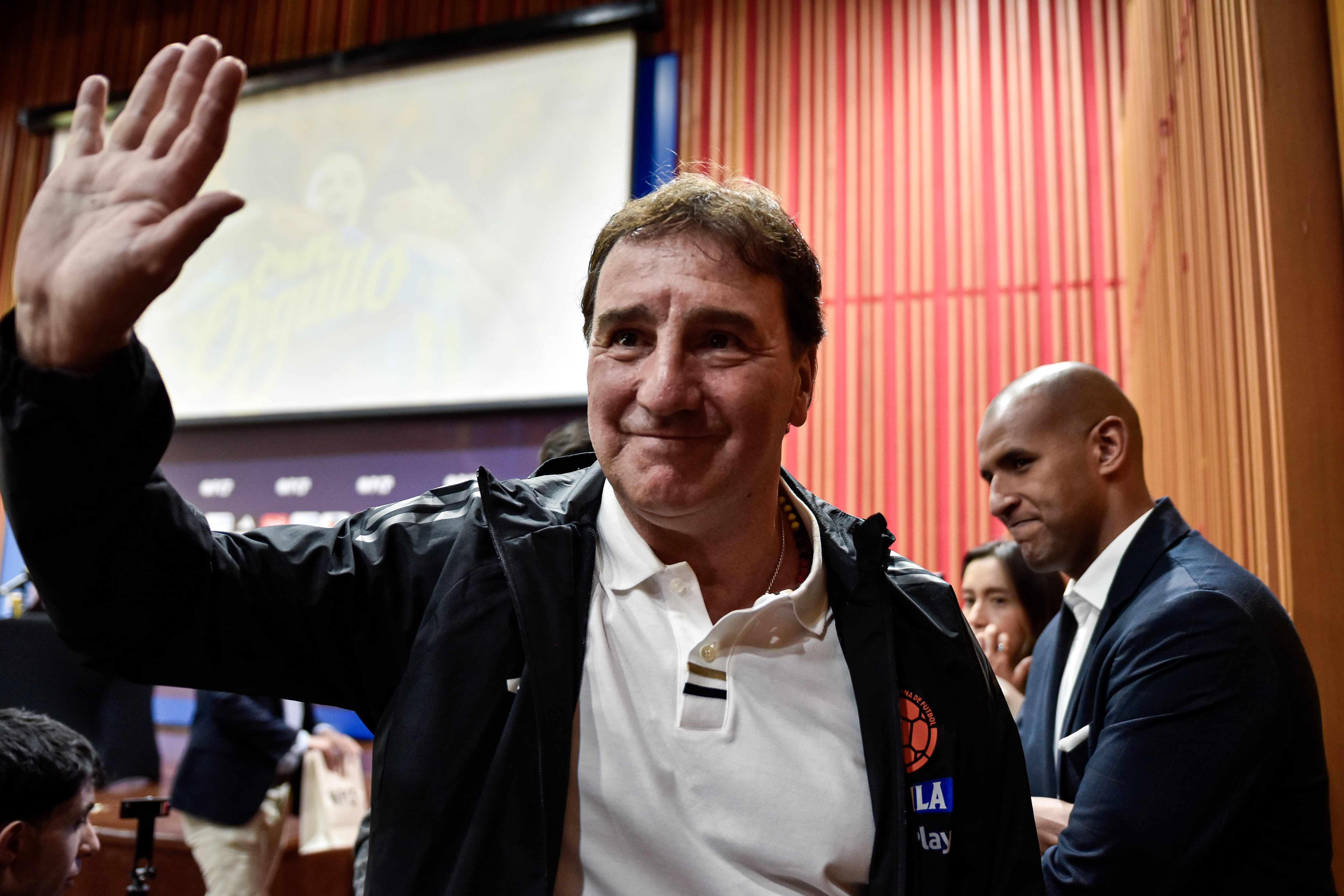 Bogotá. Mayo 14 de 2026. El director técnico de la Selección Colombia Néstor Lorenzo ofreció una atención a medios de comunicación en la que entregó detalles sobre la lista preliminar de 55 jugadores convocables de cara a los próximos compromisos del combinado nacional.(Colprensa - Cristian Bayona).